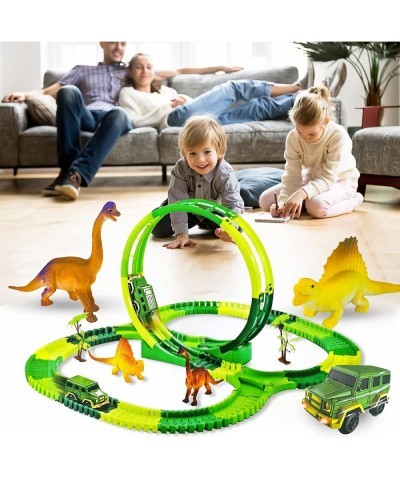 Dinosaur Toys for Kids 3-5-7 Dinosaur World Race Track Toys for 3 4 5 6 7 Year Old Boys Magic Track Playset Dinosaurs Race Ca...