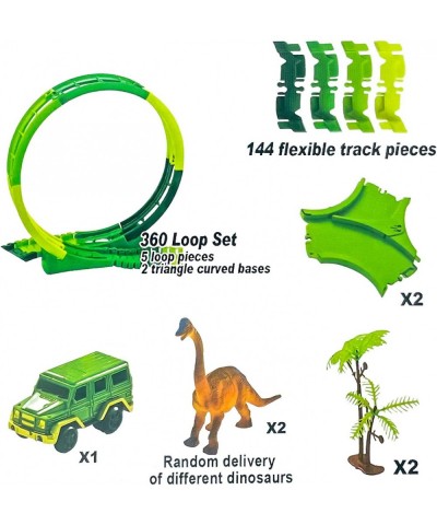 Dinosaur Toys for Kids 3-5-7 Dinosaur World Race Track Toys for 3 4 5 6 7 Year Old Boys Magic Track Playset Dinosaurs Race Ca...