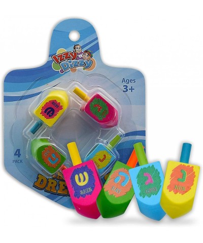 Hanukkah Dreidels - Multi Colored Painted Wood Dreidel - 4 Pack Medium $15.09 Novelty Spinning Tops