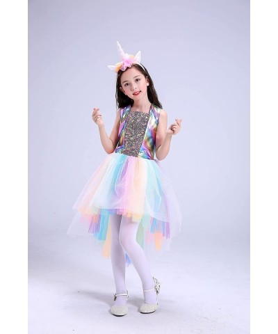 Girls Rainbow Unicorn Costume Halloween Princess Unicorn Dress Up Includes Headband $14.46 Kids' Costumes