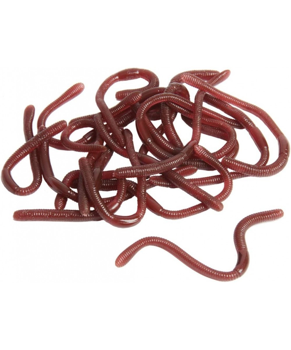 24 Pieces Fake Earthworm Faux Plastic Soft Lifelike Stretchy Rubber Earthworms Trick Toy Fishing Lures Baits for Halloween Ap...