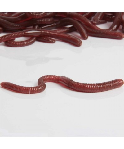 24 Pieces Fake Earthworm Faux Plastic Soft Lifelike Stretchy Rubber Earthworms Trick Toy Fishing Lures Baits for Halloween Ap...