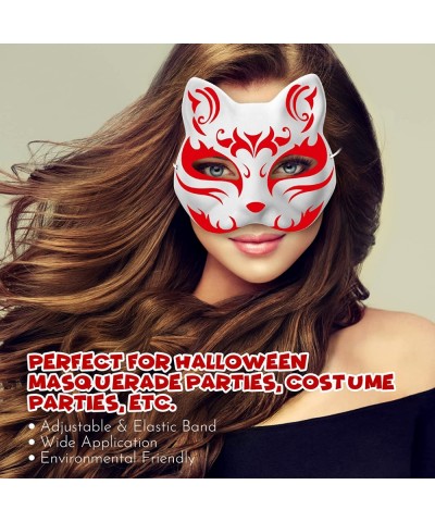 10pcs Cat Masks to Paint Animal Dress Up Masks DIY White Masks Half for Masquerade Halloween Kids Cosplay Masks Costume Party...