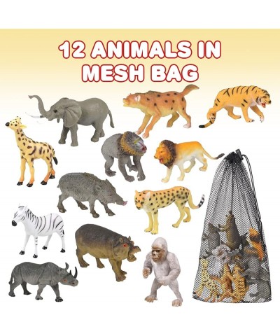 Animal Figures Assortment in Mesh Bag Set of 12 Mini Animal Figurines in Assorted Designs Fun Bath Water Playset for Kids Par...