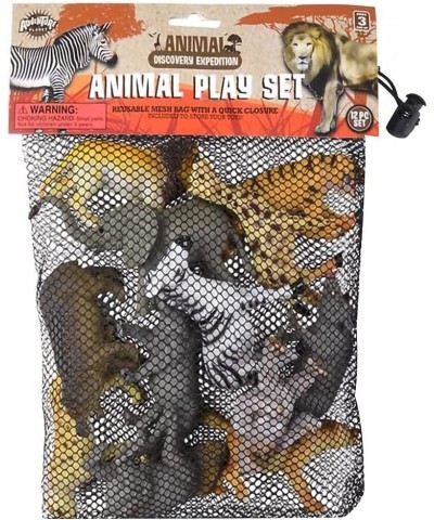 Animal Figures Assortment in Mesh Bag Set of 12 Mini Animal Figurines in Assorted Designs Fun Bath Water Playset for Kids Par...