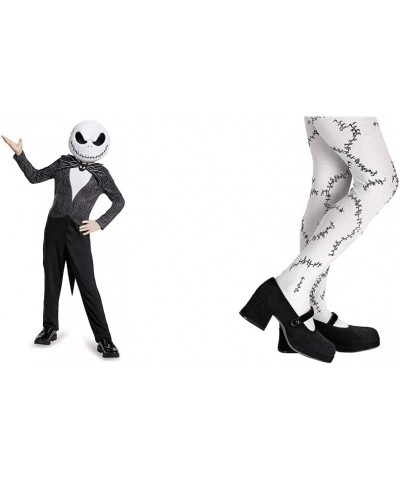 Disney Jack Skellington Nightmare Before Christmas Boys' Costume Black Medium (7-8) & Stitched Child Tights Black and White O...