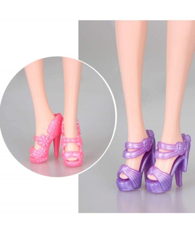 10 Pairs Shoes for Barbie Dolls Barbie Doll Shoes Set Different Assorted Colors High Heeled Shoes Sandals Boots Flat Shoes Ac...