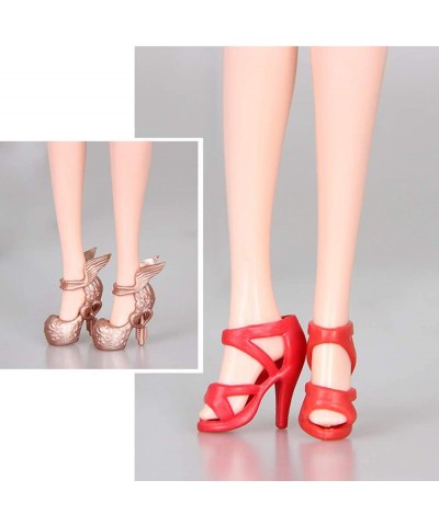 10 Pairs Shoes for Barbie Dolls Barbie Doll Shoes Set Different Assorted Colors High Heeled Shoes Sandals Boots Flat Shoes Ac...