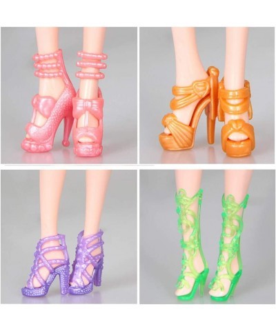 10 Pairs Shoes for Barbie Dolls Barbie Doll Shoes Set Different Assorted Colors High Heeled Shoes Sandals Boots Flat Shoes Ac...