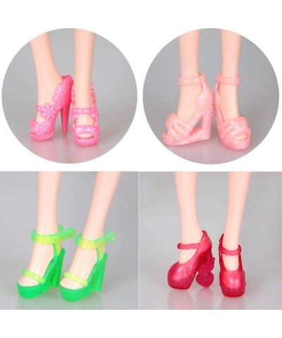 10 Pairs Shoes for Barbie Dolls Barbie Doll Shoes Set Different Assorted Colors High Heeled Shoes Sandals Boots Flat Shoes Ac...