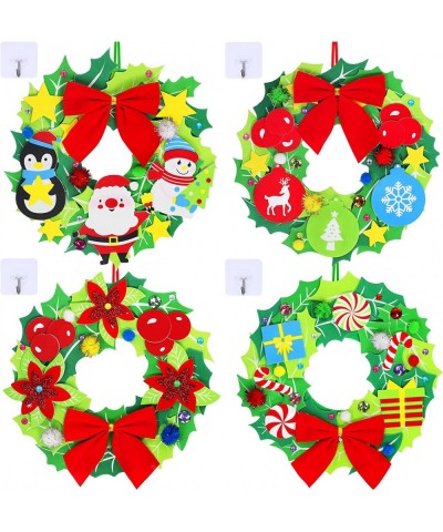 12 Sets Christmas Craft Kits DIY Christmas Wreath Ornaments Decorations Art Sets Snowman Santa Penguin Holly Leaf Christmas F...