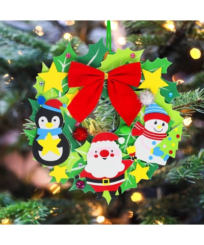 12 Sets Christmas Craft Kits DIY Christmas Wreath Ornaments Decorations Art Sets Snowman Santa Penguin Holly Leaf Christmas F...