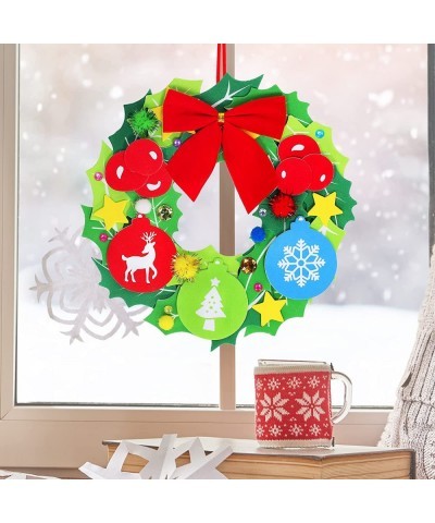 12 Sets Christmas Craft Kits DIY Christmas Wreath Ornaments Decorations Art Sets Snowman Santa Penguin Holly Leaf Christmas F...