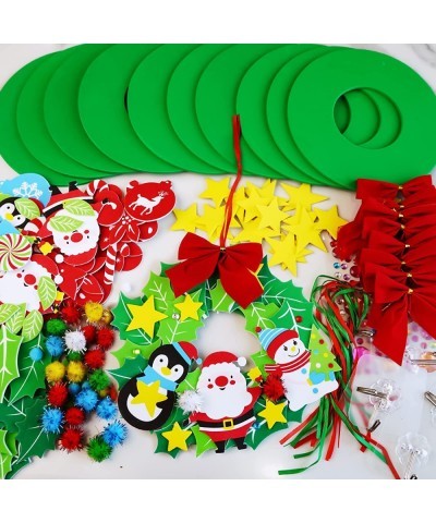 12 Sets Christmas Craft Kits DIY Christmas Wreath Ornaments Decorations Art Sets Snowman Santa Penguin Holly Leaf Christmas F...