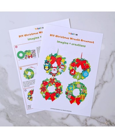 12 Sets Christmas Craft Kits DIY Christmas Wreath Ornaments Decorations Art Sets Snowman Santa Penguin Holly Leaf Christmas F...