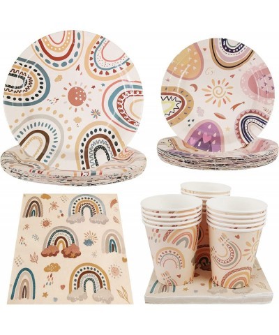 Boho Rainbow Party Pack Serves 16 Guest -Including Dinner Plates Luncheon Napkins and Cups Supply Tableware Set Kit for Boho ...