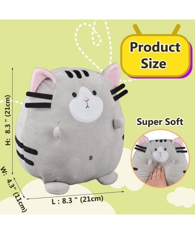 8 " Gray Cat Plush Pillow Toy Squishy Kitty Stuffed Animal Plushie Kitty Pillow Cute Kitten Huggable Toy Kawaii Soft Cushion ...