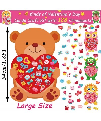 Valentine's Day Craft Kits 1.8FT DIY Love Bear Owl Dinosaur Monster Craft Kit for Kids Valentine Crafts Wall Hanging Decorati...