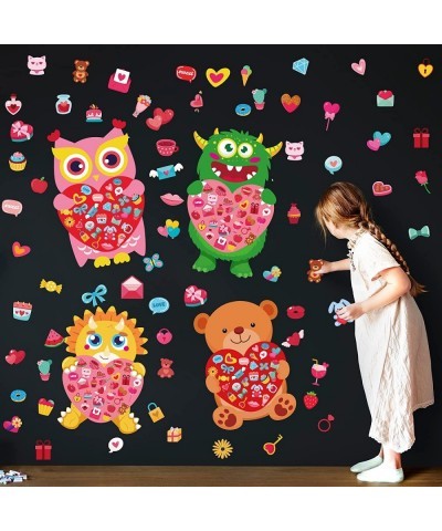 Valentine's Day Craft Kits 1.8FT DIY Love Bear Owl Dinosaur Monster Craft Kit for Kids Valentine Crafts Wall Hanging Decorati...