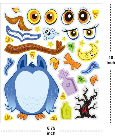 40 PCS Make-a-face Sticker Sheets Make Your Own Halloween Characters Mix and Match Sticker Sheets with Witch Frankenstein Gho...