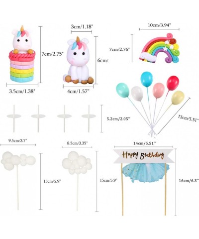 Unicorn Cake Topper Kit Cloud Rainbow Balloon Happy Birthday Banner Cake Decoration Pack of 12 For Boys Girls Kids Birthday $...