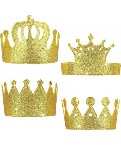 4 Pieces Gold Stretch Kids Crown Felt Glitter Birthday Crown Gold Felt Birthday Crown for Boys or Girls $17.92 Kids' Party Hats