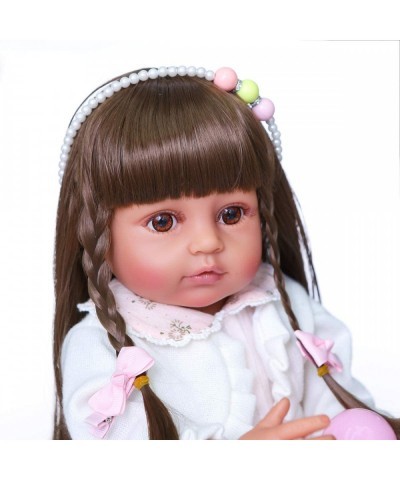 Reborn Baby Dolls Vinyl Full Body Tan Skin African American 22 inches Realistic Black Biracial Girl Reborn Toddler Doll Long ...