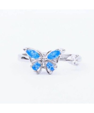 to My Granddaughter Butterfly Fidget Ring S925 Sterling Silver Adjustable Decompression Anti-Stress Anxiety Ring for Women Gi...