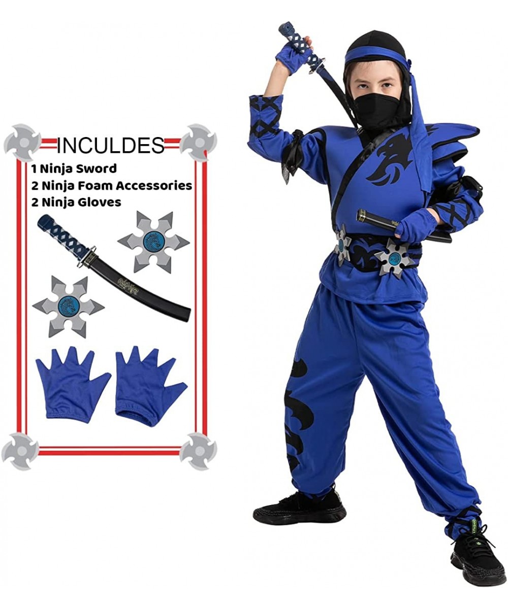 Kids Birdy Blue Ninja Costume with Accessories for Boys Halloween Costume Themed Parties $35.46 Kids' Costumes