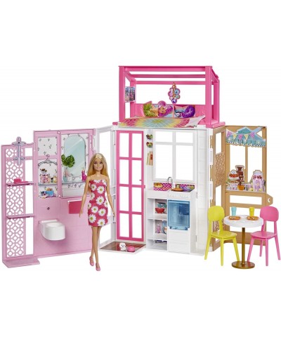 Dollhouse with Doll 2 Levels & 4 Play Areas Fully Furnished 3 to 7 Year Olds $76.82 Doll Playsets