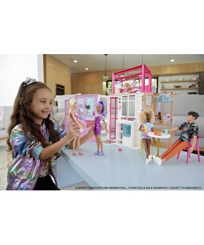 Dollhouse with Doll 2 Levels & 4 Play Areas Fully Furnished 3 to 7 Year Olds $76.82 Doll Playsets