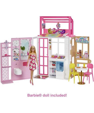 Dollhouse with Doll 2 Levels & 4 Play Areas Fully Furnished 3 to 7 Year Olds $76.82 Doll Playsets