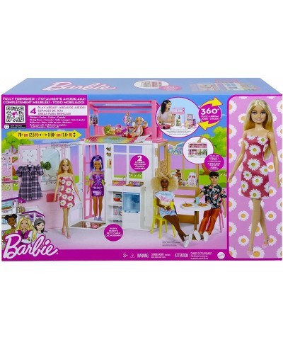 Dollhouse with Doll 2 Levels & 4 Play Areas Fully Furnished 3 to 7 Year Olds $76.82 Doll Playsets