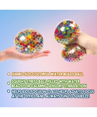 Stress Balls with Gel Water Beads - Jumbo Size (Colorful) - Anti-Stress ADHD Anxiety Relief Sensory Toy for Kids and Adults -...