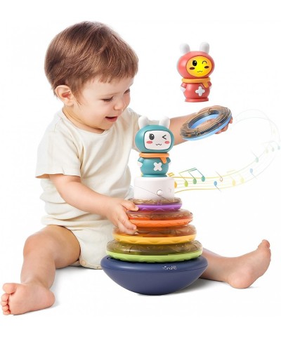 Stacks of Circles STEM Learning Toy with Sounds Lights Electronic Musical Stacking Ring Montessori Toy Gift for 3 6 9 12 18 M...