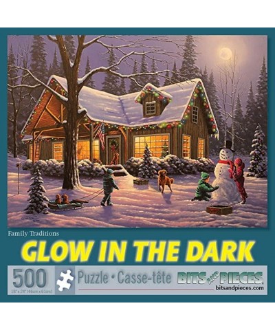 500 Piece Glow in The Dark Puzzle Jigsaw Puzzle for Adults - Family Traditions - 500 pc Jigsaws by Artist Geno Peoples $28.84...