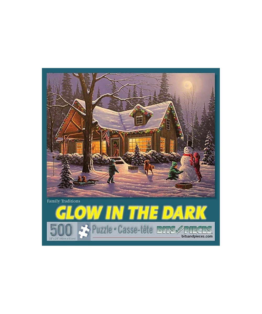 500 Piece Glow in The Dark Puzzle Jigsaw Puzzle for Adults - Family Traditions - 500 pc Jigsaws by Artist Geno Peoples $28.84...