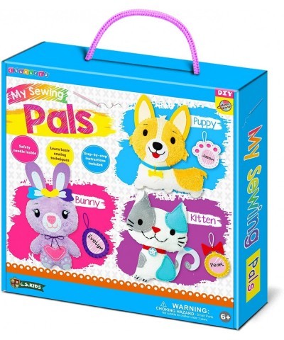 C.S. Kids Magic World DIY Personalised Sewing Kit - My Sewing Pals (Puppy/Bunny/Kitten)|Arts & Crafts Gifts | Educational Sew...