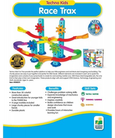 Techno Kids STEM Construction Set – Race Trax (30+ pieces) – STEM Toys & Gifts for Boys & Girls Ages 3 Years and Up $50.80 To...