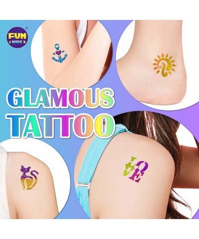 Girls Temporary Glitter Tattoo Hair Color Combo Set FunKidz Makeup Kit for Kids Includes Hair Chalk Pens Tattoo Stencils $41....