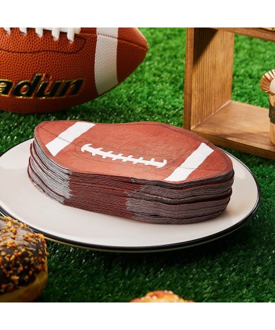 120 Pack 6.3X 3.7 Inches Football Party Napkins Football Shape Paper Napkins Disposable Football Napkins Football Cocktail Na...