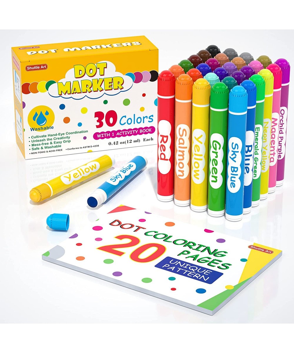 Dot Markers 30 Colors Washable Dot Markers for Toddlers with Free Activity Book Bingo Daubers Supplies for Kids Preschool Chi...