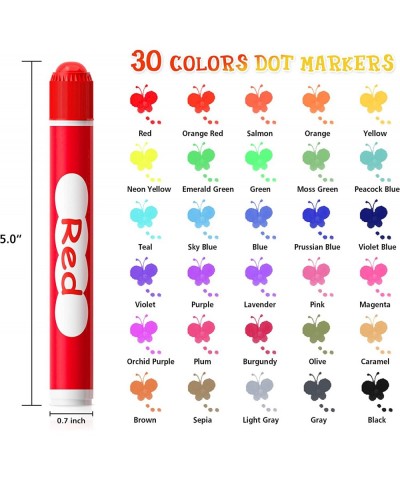 Dot Markers 30 Colors Washable Dot Markers for Toddlers with Free Activity Book Bingo Daubers Supplies for Kids Preschool Chi...