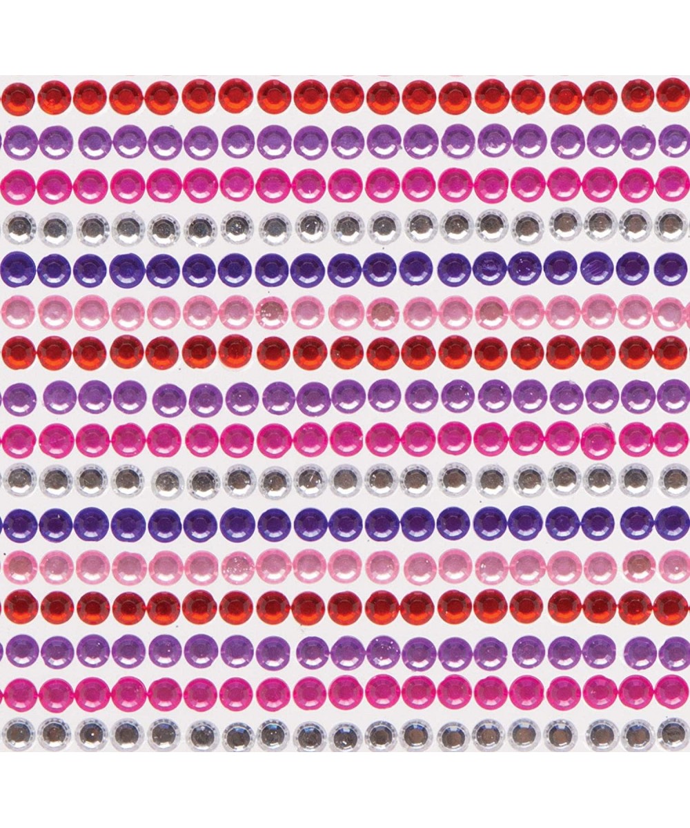 AT369 Red Pinks & Purple Self-Adhesive Gems - Pack of 900 Assorted Jewel Sticker Craft Embellishments for Kids Arts and Craft...