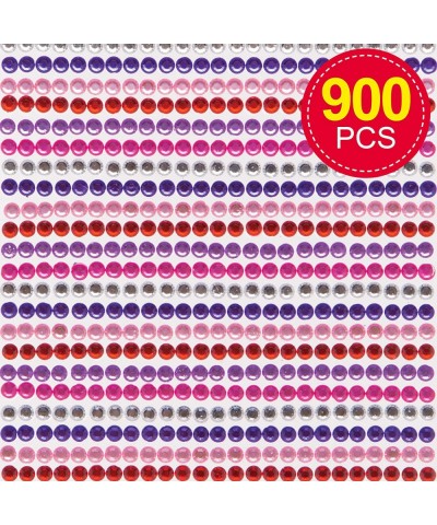 AT369 Red Pinks & Purple Self-Adhesive Gems - Pack of 900 Assorted Jewel Sticker Craft Embellishments for Kids Arts and Craft...