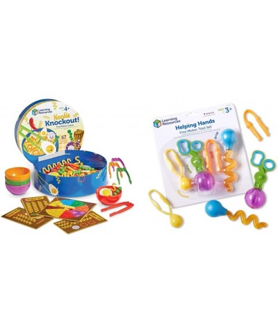 Noodle Knockout! Fine Motor Game & Helping Hands Fine Motor Tool Set Toy Fine Motor and Sensory Toy Ages 3+ (LER5558) Multi-C...