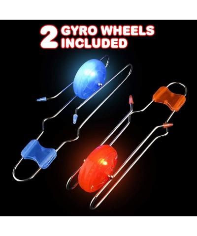 Retro Light Up Gyro Wheels Set for Kids- Set Includes 2 8.5 Inch Rail Twisters Mesmerizing Spinning & Lighting Effects Design...