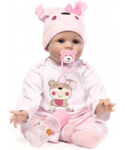 Reborn Baby Dolls Girl Soft Vinyl Silicone Newborn Baby Dolls 22" Pink Outfit Gift Set $93.08 Dolls