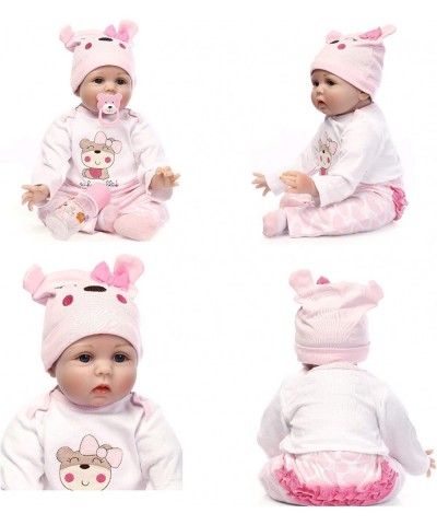 Reborn Baby Dolls Girl Soft Vinyl Silicone Newborn Baby Dolls 22" Pink Outfit Gift Set $93.08 Dolls