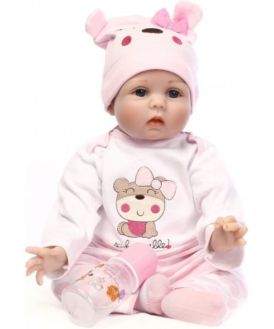 Reborn Baby Dolls Girl Soft Vinyl Silicone Newborn Baby Dolls 22" Pink Outfit Gift Set $93.08 Dolls